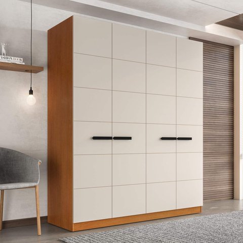 Guarda Roupa Casal 161,1cm com 4 Portas e 4 Gavetas 240842 Lisboa Politorno Móveis