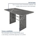 Ver imagem 4 de Mesa de Jantar 4 Lugares Tampo de Granito 120x75cm Topázio Cinza Preto/Topázio