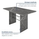 Ver imagem 5 de Mesa de Jantar 4 Lugares Tampo de Granito 120x75cm Topázio Cinza Preto/Topázio