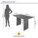 Ver imagem 3 de Mesa de Jantar 4 Lugares Tampo de Granito 120x75cm Topázio Cinza Preto/Topázio