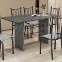 Ver imagem 2 de Mesa de Jantar 4 Lugares Tampo de Granito 120x75cm Topázio Cinza Preto/Topázio