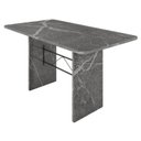 Ver imagem 1 de Mesa de Jantar 4 Lugares Tampo de Granito 120x75cm Topázio Cinza Preto/Topázio