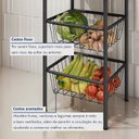 Ver imagem 6 de Fruteira com 2 Cestos em Aço Daniela Preto/Prata