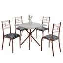 Ver imagem 2 de Conjunto Sala de Jantar Mesa Quadrada 70x70cm Tampo Granito Topázio 4 Cadeiras Paraty Marrom/Preto Floral