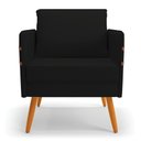Ver imagem 4 de Kit 01 Namoradeira 02 Lugares e 02 Poltronas Mari Linho Preto A79 Pés Palito Castanho - D’Rossios