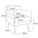 Ver mais imagens de Kit 01 Namoradeira 02 Lugares e 02 Poltronas Mari Linho Preto A79 Pés Palito Castanho - D’Rossios