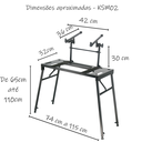 Ver imagem 2 de Mesa Profissional Dobrável Dupla P 2 Teclados Dj Mixer Ksm02