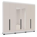 Ver imagem 2 de Roupeiro Casal Madri 6 Portas com Espelho 242x214cm Creme/Branco 250829
