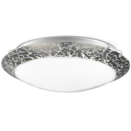 Plafon Luminária Vidro Prateado Craquelado Pátina Único Exclusivo Chique Decorativo Quarto Sala Esta - 1