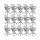 Ver imagem 1 de Kit 15 Cadeiras de Escritório Begonia Tela Mesh Ergonômico Cinza