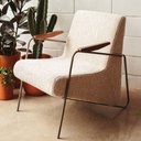 Ver imagem 2 de Poltrona Safira Base Aço Fixa Titânio Bouclê Tramare Off White Mesclado - Nexta Casa