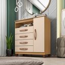 Ver imagem 5 de Guarda Roupa Casal Imperial e Cômoda Sapateira Cannes com Armário Multiuso Versatile Carvalho Americ