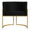Poltrona Decorativa Sala de Estar Luana Base Gold Suede - 6