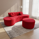 Ver imagem 2 de Sofá Modular Orgânico Monterrey 260cm + Puff Suede Vermelho