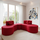 Ver imagem 3 de Sofá Modular Orgânico Monterrey 260cm + Puff Suede Vermelho