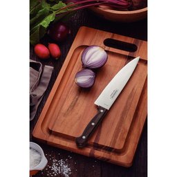 Faca Chef Tramontina Polywood com Lâmina em Aço Inox e Cabo de Madeira Castanho 8" Tramontina - 3