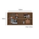 Ver imagem 6 de Conjunto 2 Aéreos e Balcão 120cm c/Tampo Etna - Carvalho Oak/Off White