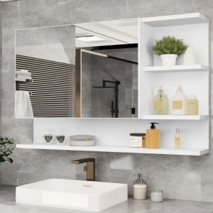 Armário Banheiro Espelheira 1 Porta 60x45 Multiuso Cleopatra Branco