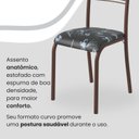 Ver imagem 6 de Conjunto Sala de Jantar Mesa Quadrada 70x70cm Tampo MDP Off White 4 Cadeiras Paraty Marrom/Preto Floral