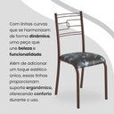 Ver imagem 7 de Conjunto Sala de Jantar Mesa Quadrada 70x70cm Tampo MDP Off White 4 Cadeiras Paraty Marrom/Preto Floral