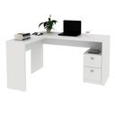 Ver imagem 1 de Escrivaninha/Mesa Escritório de Canto com 2 gavetas Multimóveis VCR25032 Branco