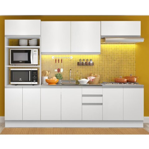 Cozinha Completa Viena 10 Portas 3 Gavetas Branca Madesa