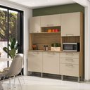 Ver imagem 2 de Armário de Cozinha Compacta 6 Portas e 2 Gavetas 180cm Dali Freijó/vanilla - Pallazio