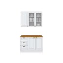 Ver imagem 1 de Cozinha Modulada Completa Americana 3 Peças 1 Aéreo + 1 Balcão + Complemento Cz126 Branco