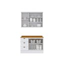 Ver imagem 2 de Cozinha Modulada Completa Americana 3 Peças 1 Aéreo + 1 Balcão + Complemento Cz126 Branco