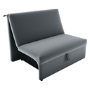 Ver imagem 4 de Sofá-Cama Compacto Lyon Veludo Cinza 113cm para Sala e Quarto com Estrutura Eucalipto