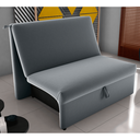 Ver imagem 1 de Sofá-Cama Compacto Lyon Veludo Cinza 113cm para Sala e Quarto com Estrutura Eucalipto
