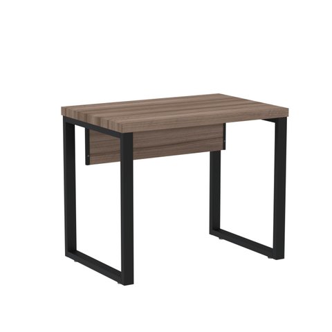 Escrivaninha Madeira 900x600x750mm M900PE40TUB 90cm Industrial Walnut e Preto Marrom
