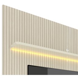 Painel para TV 1.8 Ripado com LED Requinte Off White - Gelius Móveis - 3