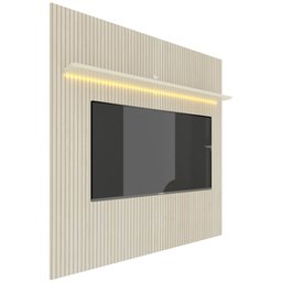 Painel para TV 1.8 Ripado com LED Requinte Off White - Gelius Móveis - 4