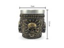 Ver imagem 4 de Kit 4 Copos Shot Dose Colecionável Decorativo Em Aço Inox Resina Para Tequila Whisky Vodka Cor: 2 cl