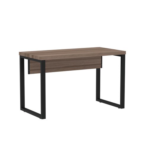 Mesa de Escritório Madeira 1200x600x750mm M1200PE40TUB 120cm Industrial Walnut e Preto Marrom