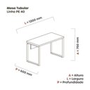 Ver imagem 3 de Mesa de Escritório Madeira 1200x600x750mm M1200PE40TUB 120cm Industrial Walnut e Preto Marrom