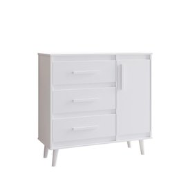Cômoda Sapateira Mila 3 Gavetas 1 Porta - Branco Móblis - 1