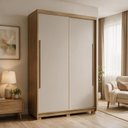 Ver imagem 7 de Guarda-Roupa MDF Solteiro Doha Intense 1,6 m 2 Portas de Correr Moderno Espaçoso Quarto Elegante: na