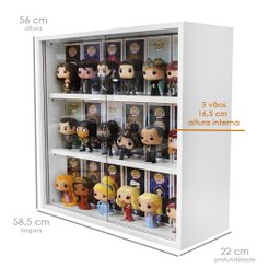 Expositor para Funko Pop Mdf 3 Vãos (para Caixas e Pops) Branco - Dom Móveis - 6