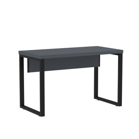 Mesa de Escritório Madeira 1340x600x750mm M1340PE40TUB 134cm Industrial Grafito e Preto Cinza