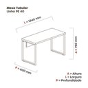 Ver imagem 3 de Mesa de Escritório Madeira 134x60x75cm M1340PE40TUB 134cm Industrial Noce Naturalle e Preto Marrom/Marromle