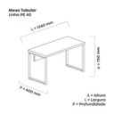 Ver imagem 3 de Mesa de Escritório Madeira 1340x600x750mm M1340PE40TUB 134cm Industrial Walnut e Preto Marrom