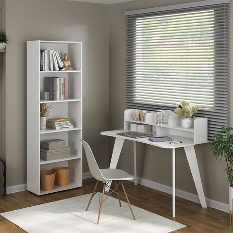 Conjunto Sala de Estar: Escrivaninha Sofia + Estante Multy