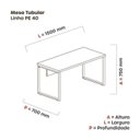Ver imagem 3 de Mesa de Escritório Madeira 150x60x75cm M150/60PE40TUB 150cm Industrial Noce Naturalle e Preto Marrom/Marromle