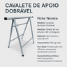 Cavalete de Apoio Metálico 80x80cm 32mm até 100kg - 3