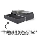 Ver imagem 3 de Base Box Cama Solteiro Sapateira Suede Cinza e Colchão Dual Firm Ecoflex 88x188