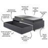 Base Box Cama Solteiro Sapateira Suede Cinza e Colchão Dual Firm Ecoflex 88x188 - 9