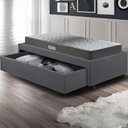 Ver imagem 6 de Base Box Cama Solteiro Sapateira Suede Cinza e Colchão Dual Firm Ecoflex 88x188