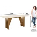 Ver imagem 7 de Conjunto Mesa De Jantar Henn Adriana Tampo De Vidro Com 6 Cadeiras Nature/off White/linho/courano